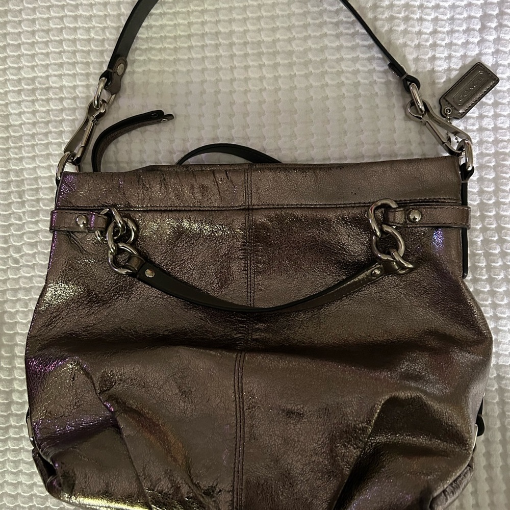 Metallic coach bag medium size